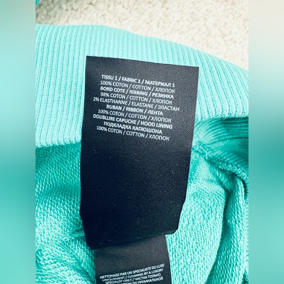 Balmain Unisex logo-print hoodie with kangaroo pocket see green white large - Picture 13 of 16